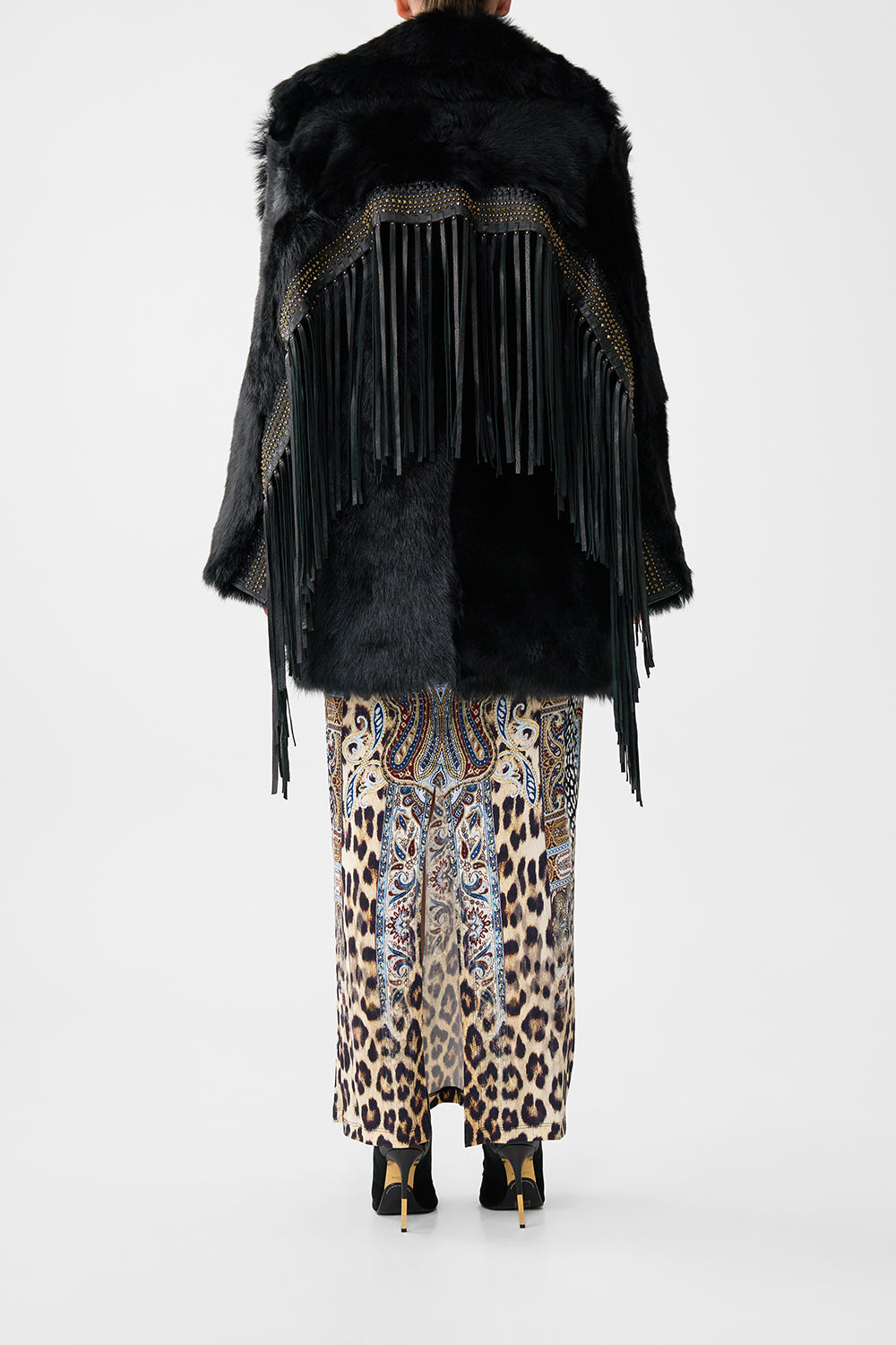 SHEARLING COAT WITH REMOVABLE FRINGING ISTANBUL ANIMALIA