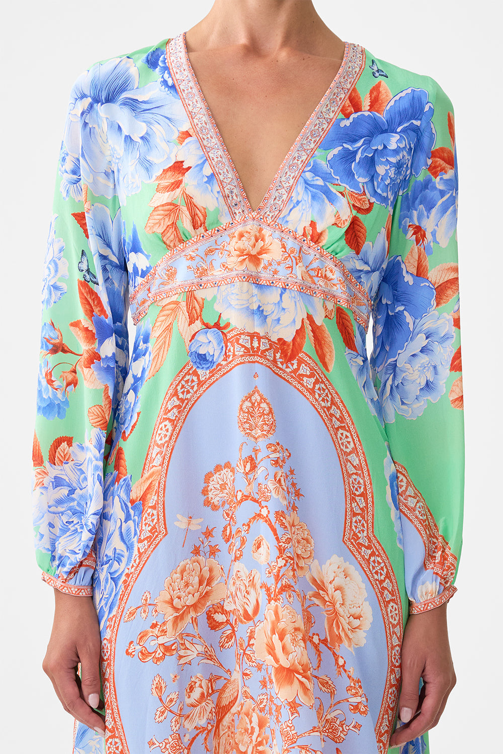 PRINTED LANTERN SLEEVE DRESS TOPKAPI POP