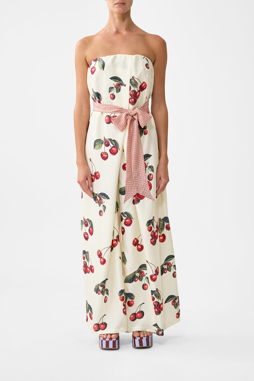 FRONT PLEAT STRAPLESS JUMPSUIT NOTES FROM THE ROAD