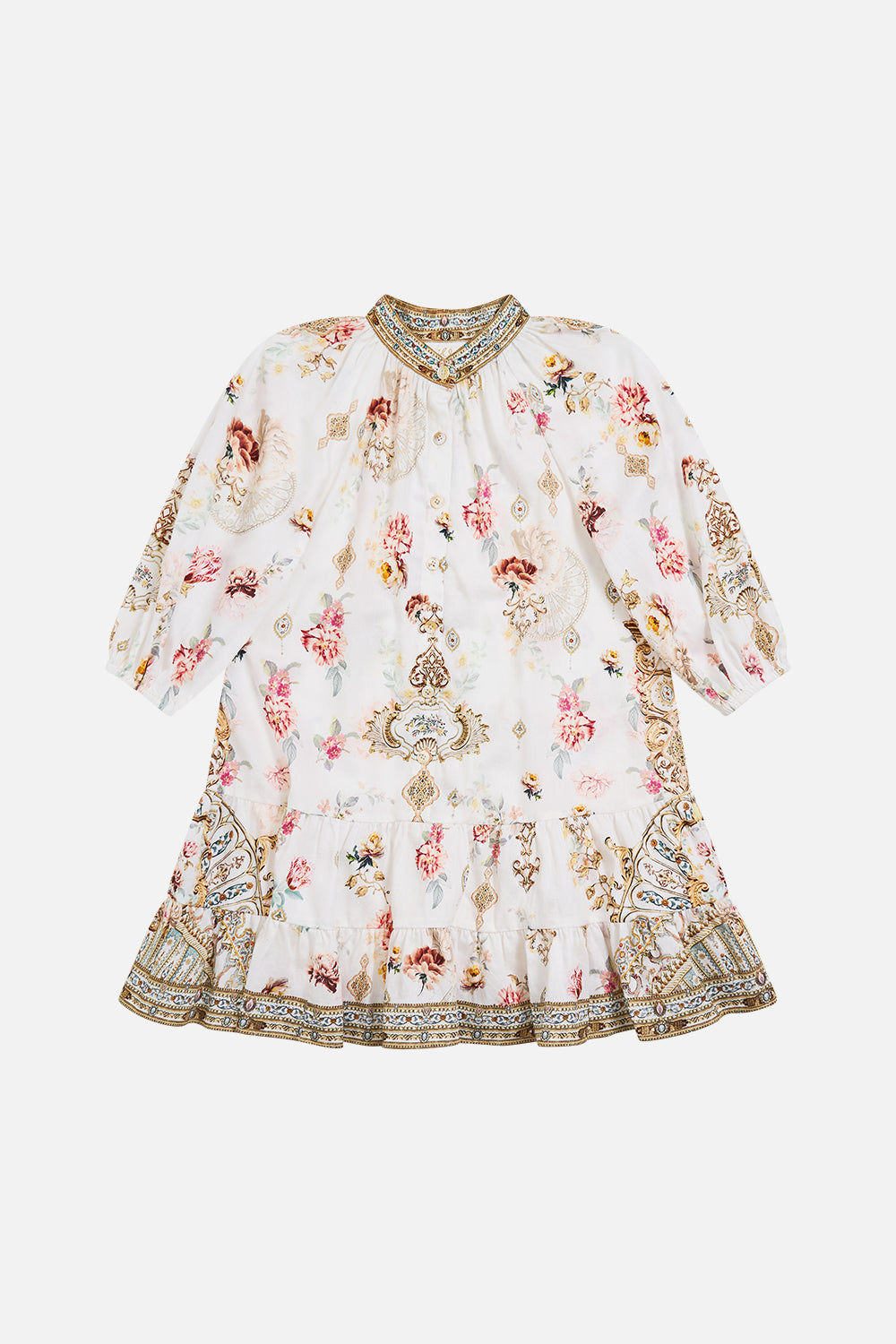 KIDS SHIRT MINI DRESS WITH PUFF SLEEVE OTTOMAN DYNASTY