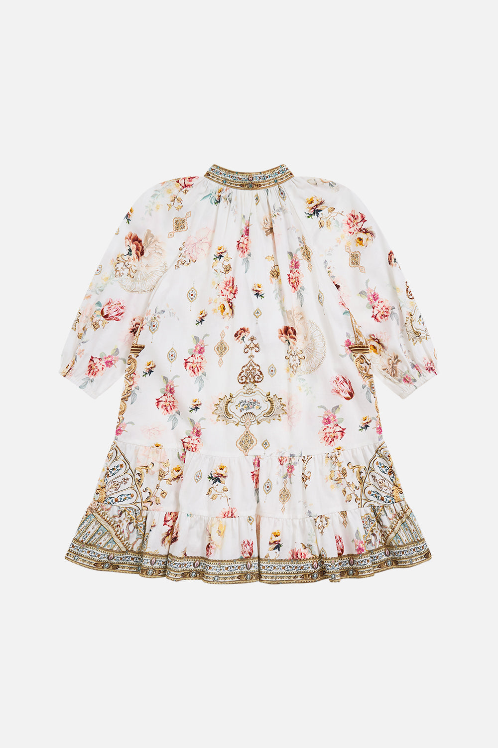 KIDS SHIRT MINI DRESS WITH PUFF SLEEVE OTTOMAN DYNASTY