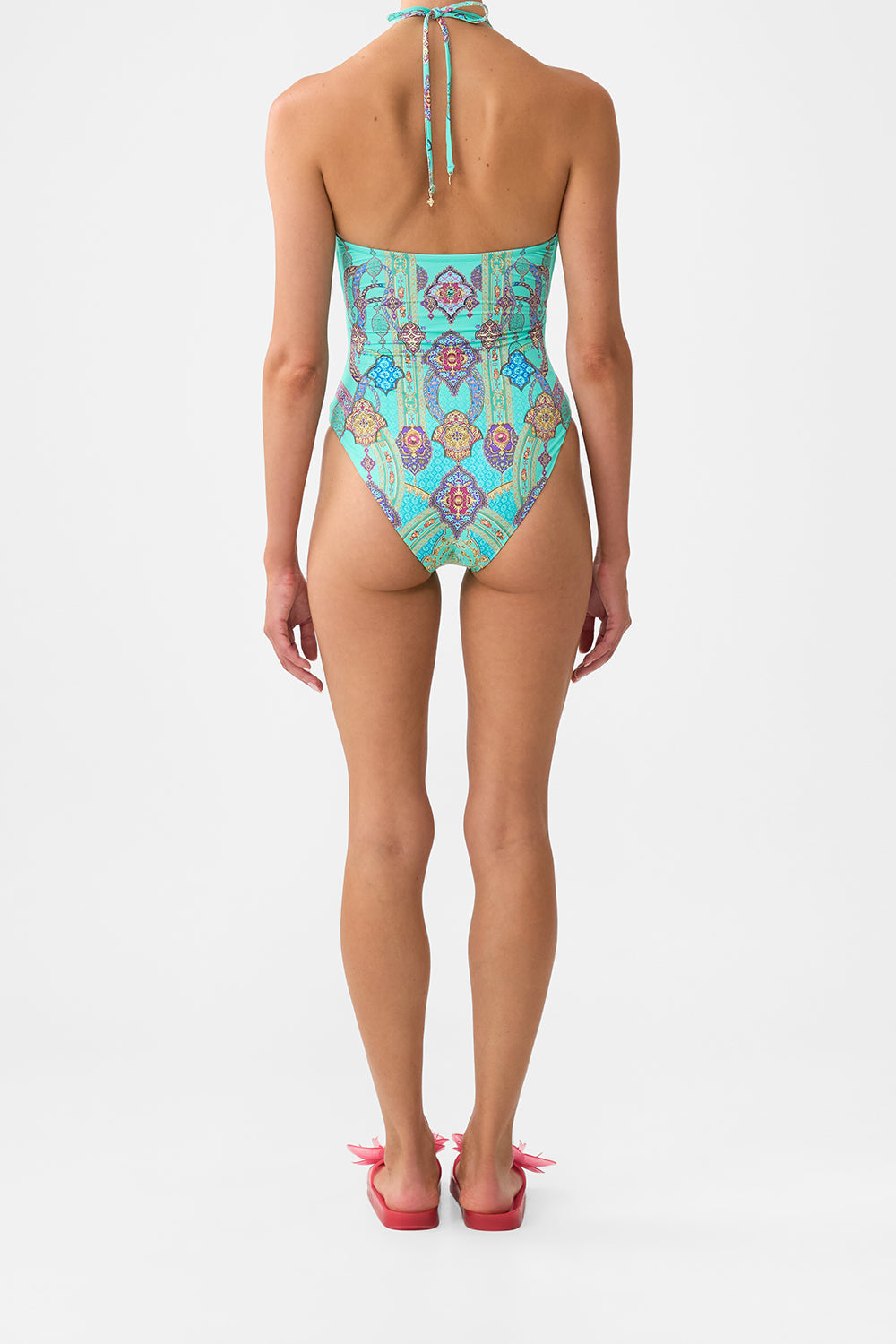 CUT OUT HALTER ONE PIECE WITH FRONT TRIM THE CONCUBINES CORRIDOR