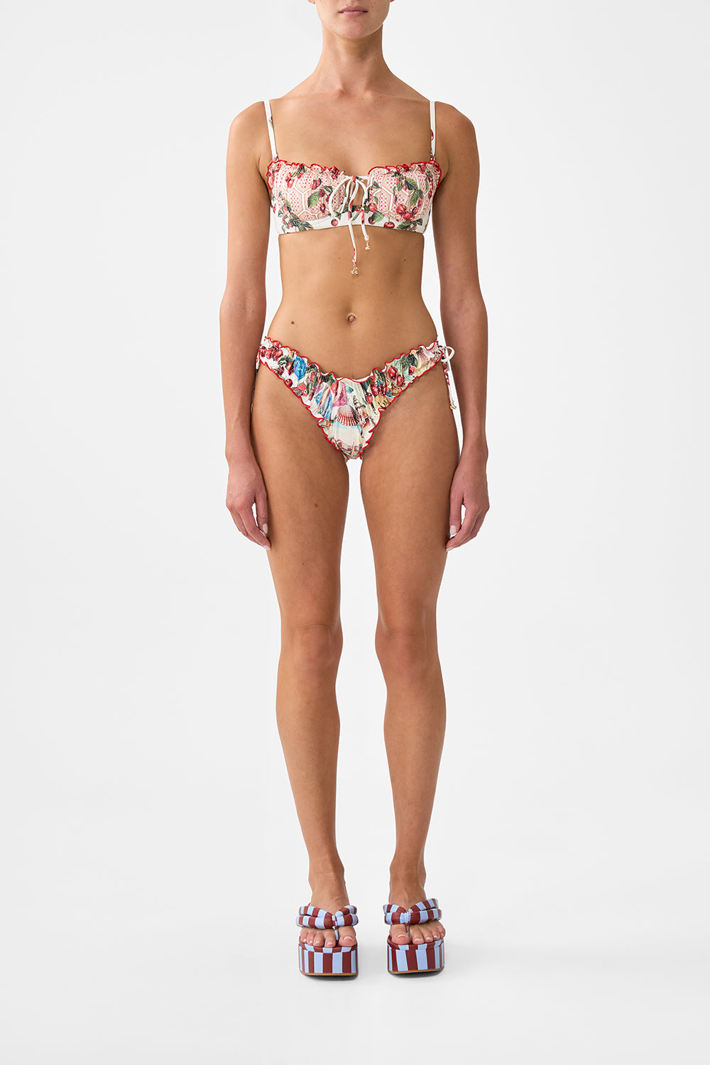 RUCHED SKIMPY BIKINI BOTTOM WITH TIE SIDES NOTES FROM THE ROAD