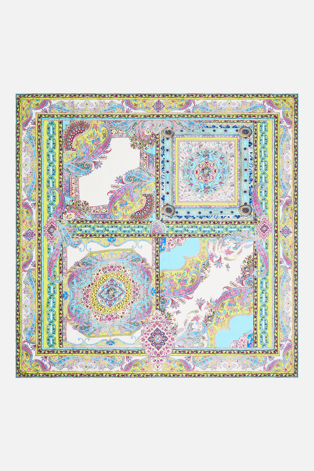 LARGE CRYSTALLED SILK SQUARE SCARF MAGIC CARPET RIDE