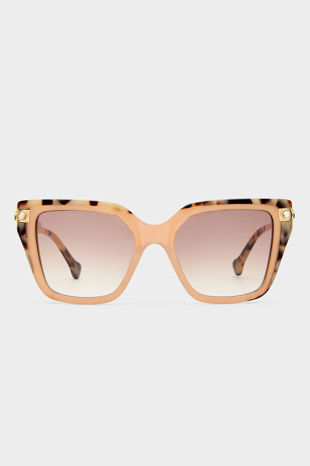 HERE COMES TROUBLE SUNGLASSES MILKY TAN / NATURAL TORT