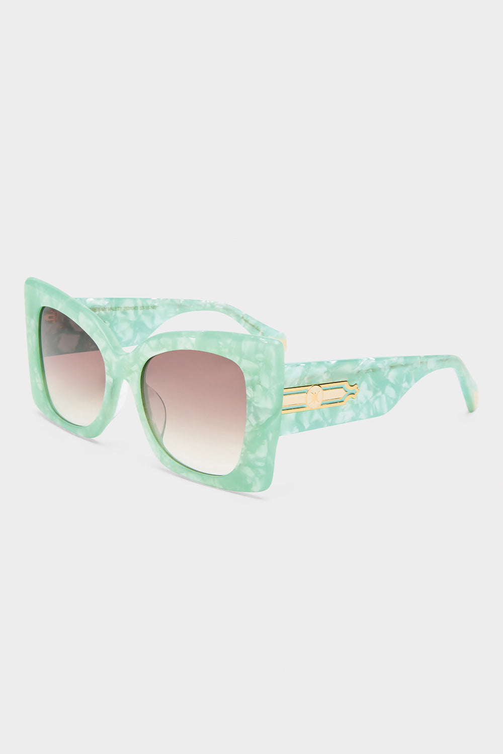 WHERE'S MY VALET SUNGLASSES MINT MARBLE / SOLID IVORY GOLD