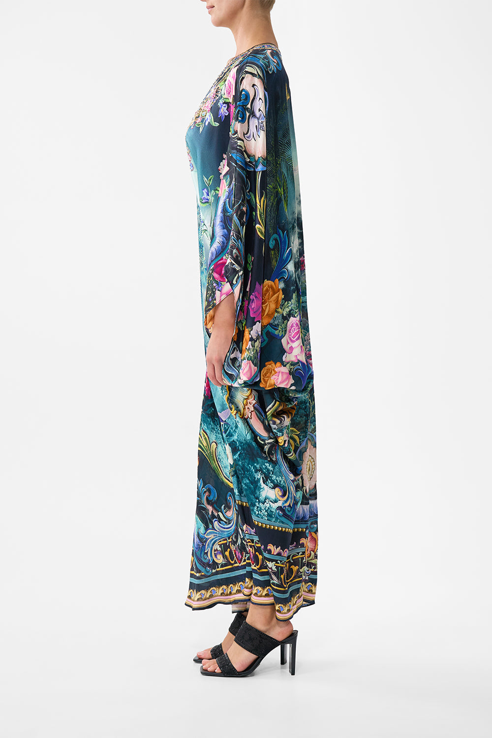The CAMILLA T Shape Long Kaftan in our Basked In Baroque print.