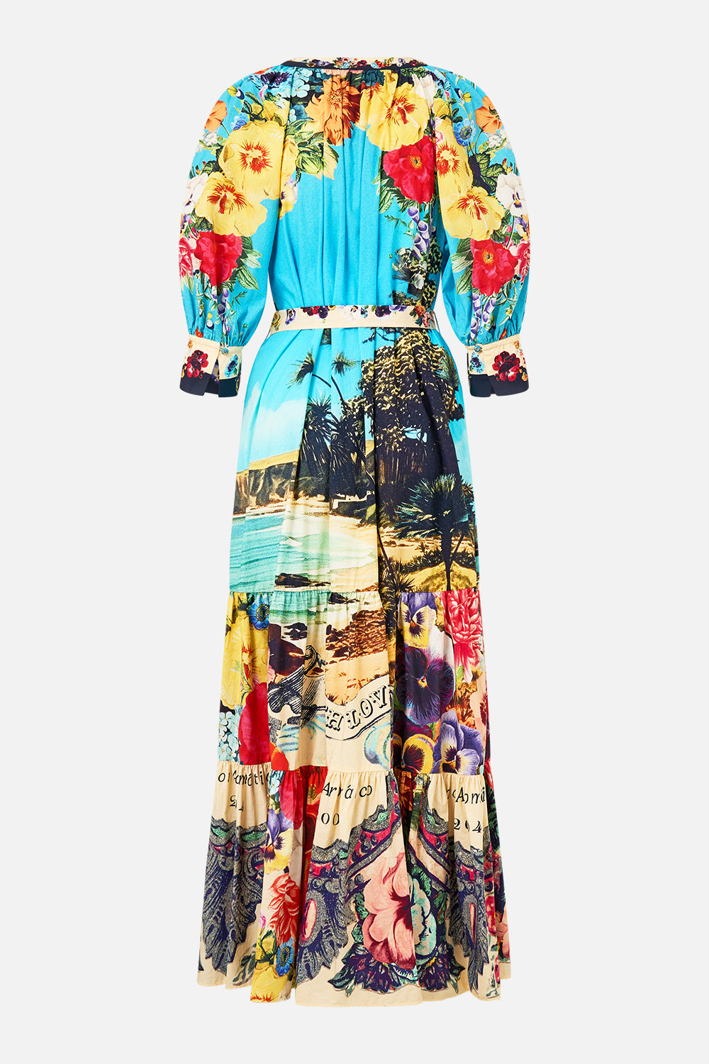 The CAMILLA Tiered Shirt Dress With Short Sleeve in our Bathing Bombshell print.