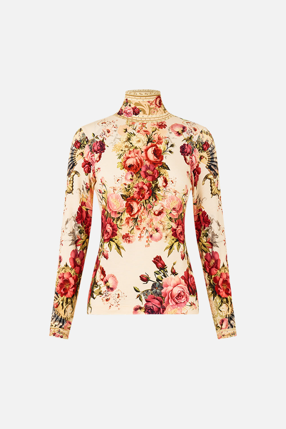 The CAMILLA Jersey Turtleneck in our Meet Me At The Majestic print.