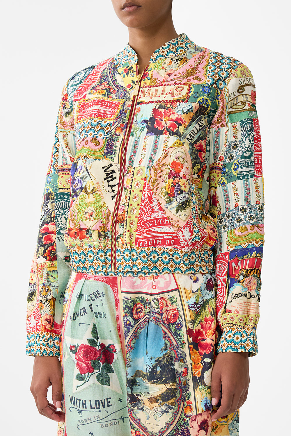 The CAMILLA Bomber Jacket in our Soap Opera print.