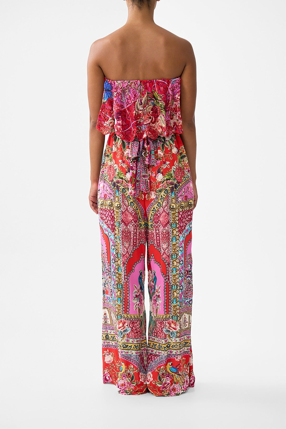 STRAPLESS JUMPSUIT WITH FRILL HEIRLOOM EMPIRE