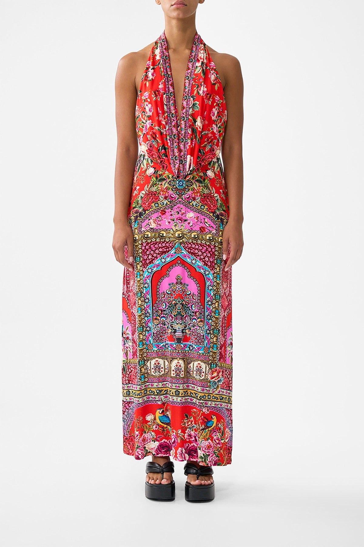 DEEP COWL PLUNGE DRESS HEIRLOOM EMPIRE