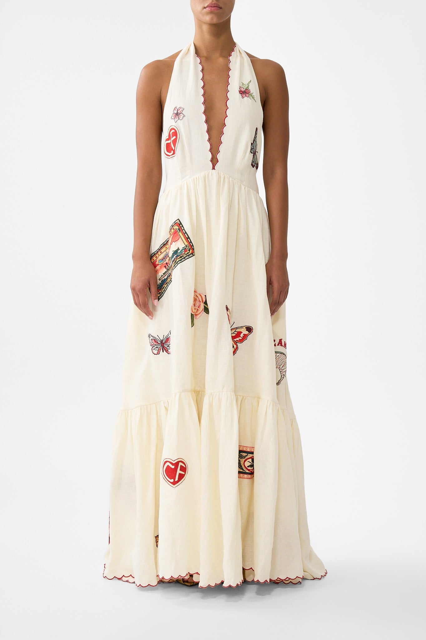 High Class Hookah Ruffle Hem Halter Dress