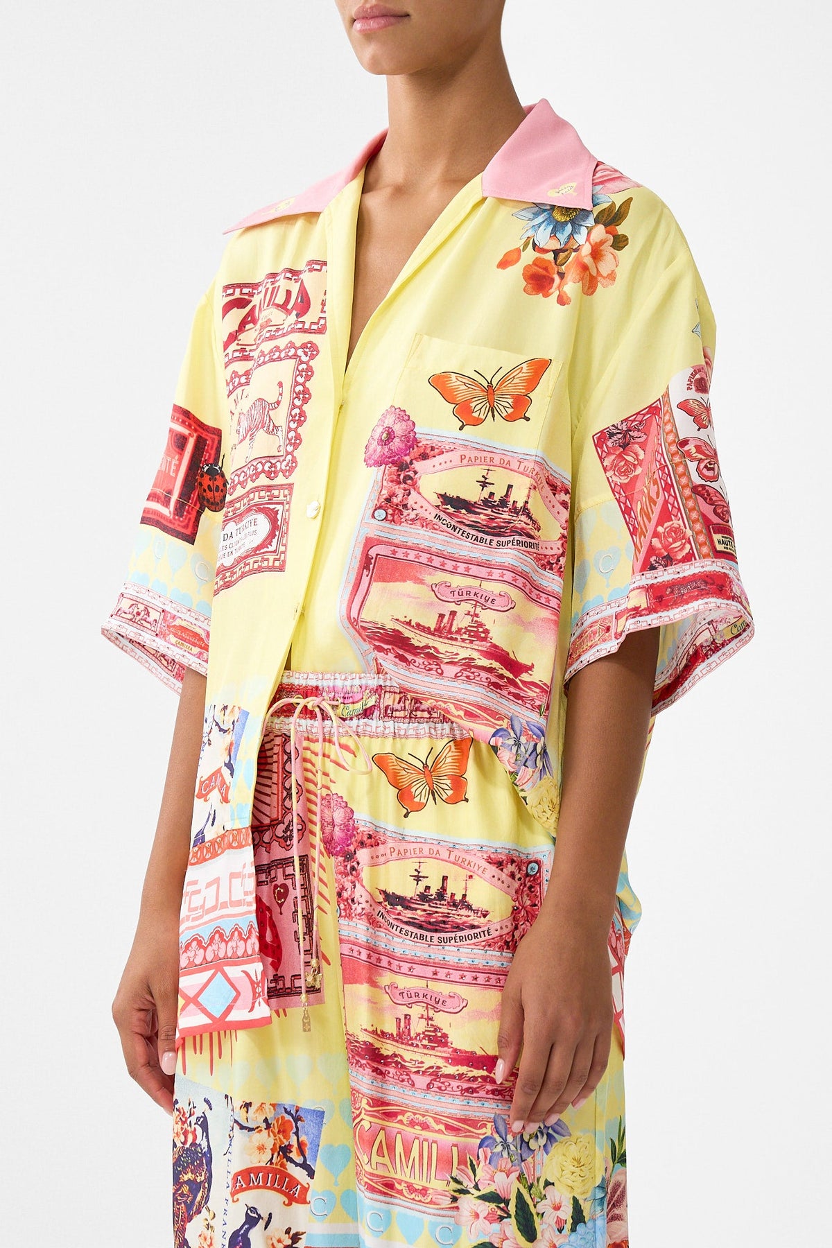 OVERSIZED SHIRT WITH POCKET COLLAGE KINGDOM