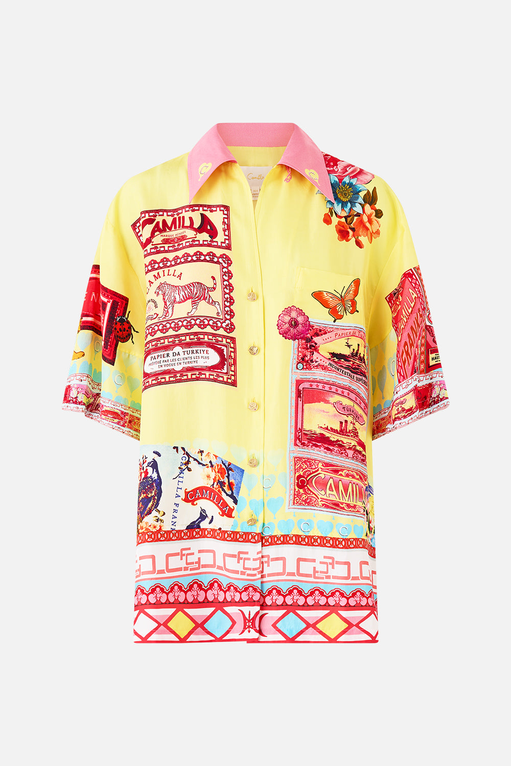 OVERSIZED SHIRT WITH POCKET COLLAGE KINGDOM