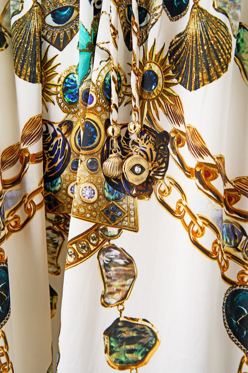 SHIRRED WAIST DETAIL MINI DRESS CHAIN GANG