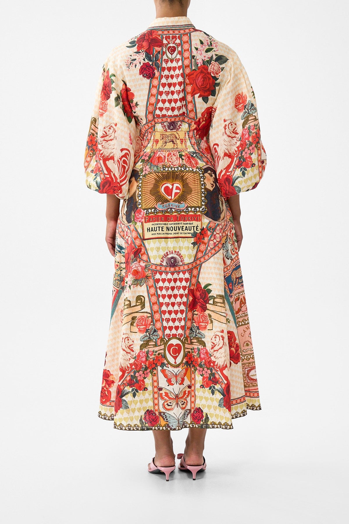 WAIST TIE SHIRT DRESS WITH BUBBLE SLEEVE HIGH CLASS HOOKAH