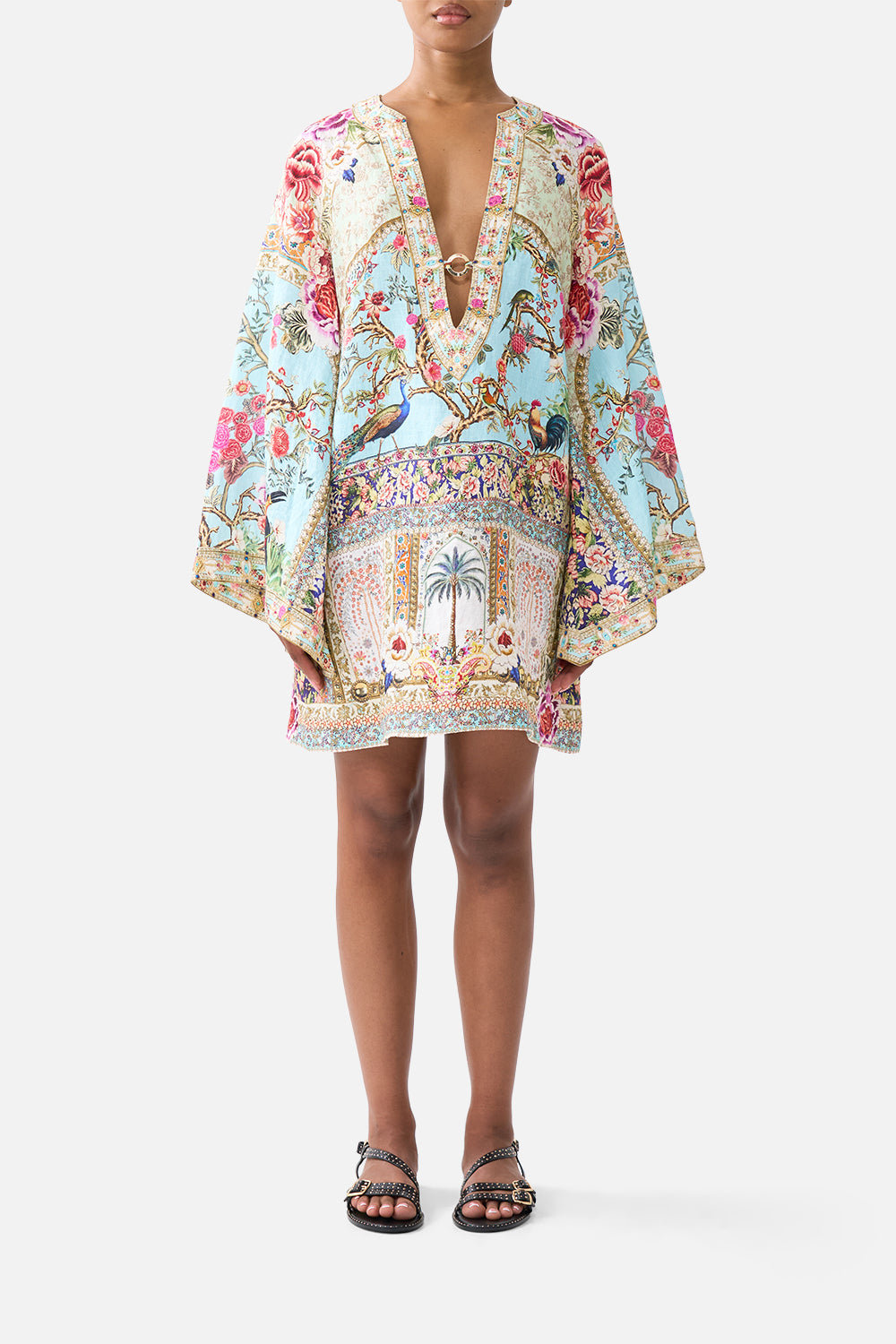 DEEP V-NECK HARDWARE SHORT KAFTAN SULTANS AND QUEENS