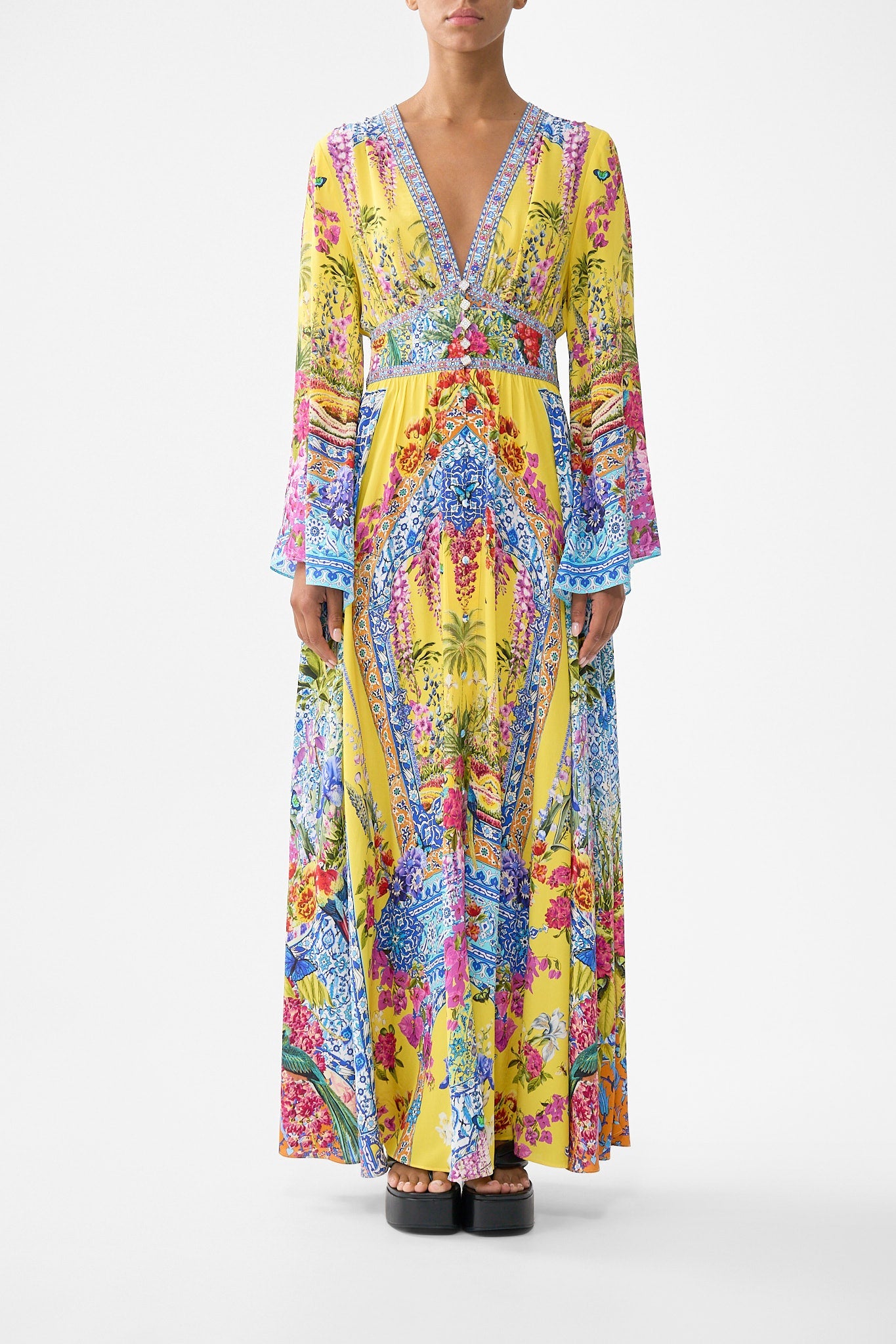 Sultanahmet Summer Kimono Sleeve Dress With Shirring Detail