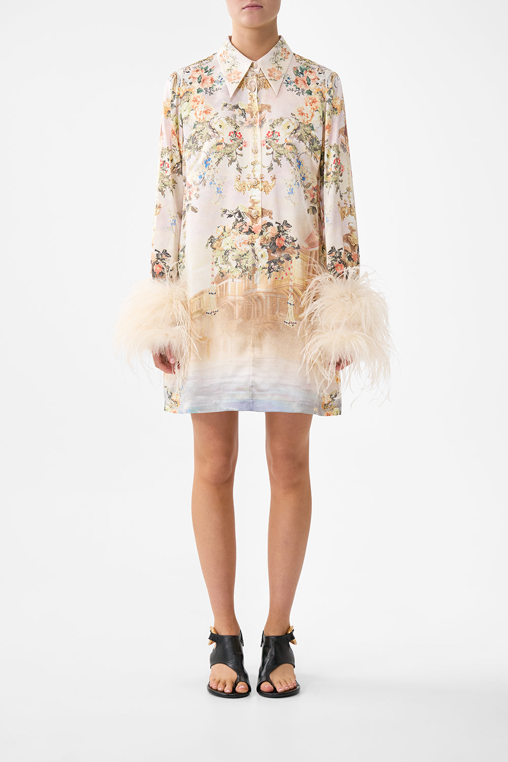 MINI SHIRT DRESS WITH FEATHERS TWILIGHT IN ISTANBUL