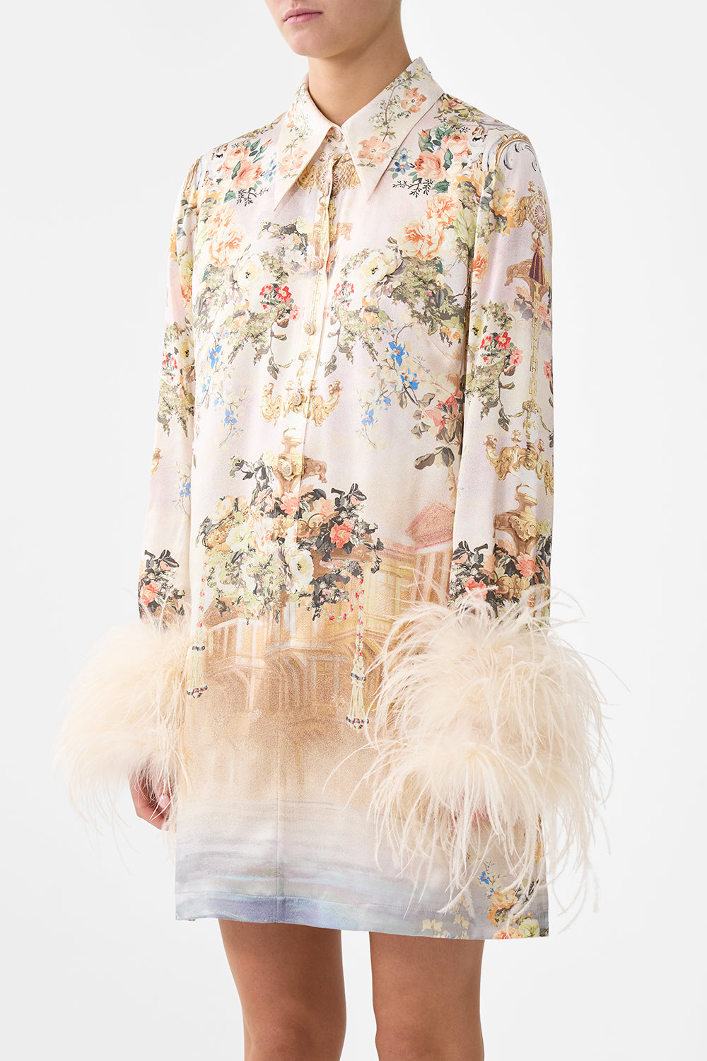 MINI SHIRT DRESS WITH FEATHERS TWILIGHT IN ISTANBUL