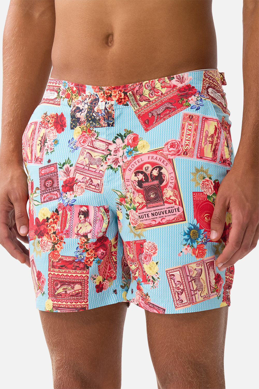 MID LENGTH BOARDSHORT WITH FIXED WAIST PAPERS AND CURIOUS CAPERS