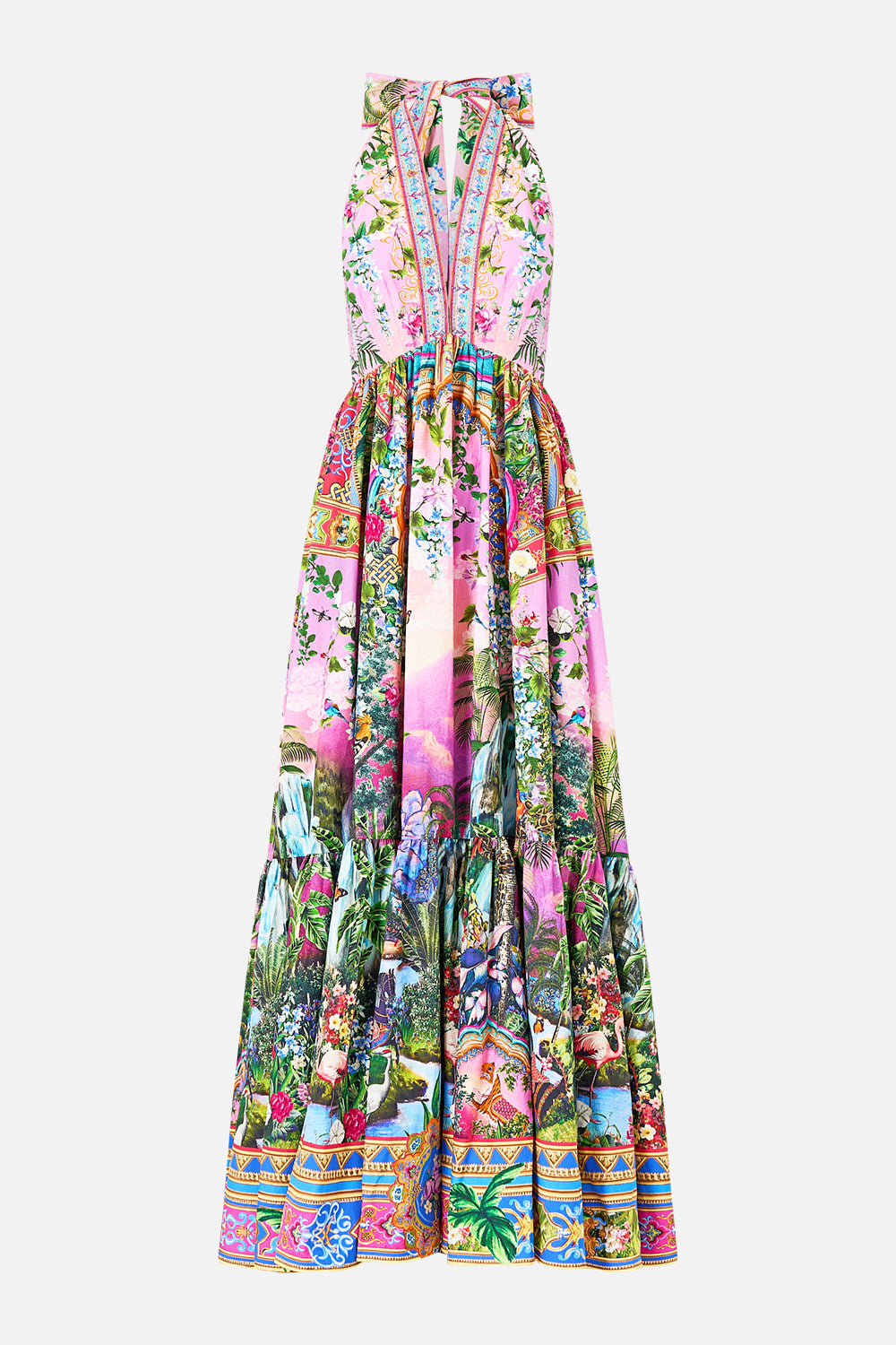 RUFFLE HEM HALTER DRESS TURKISH DELIGHT