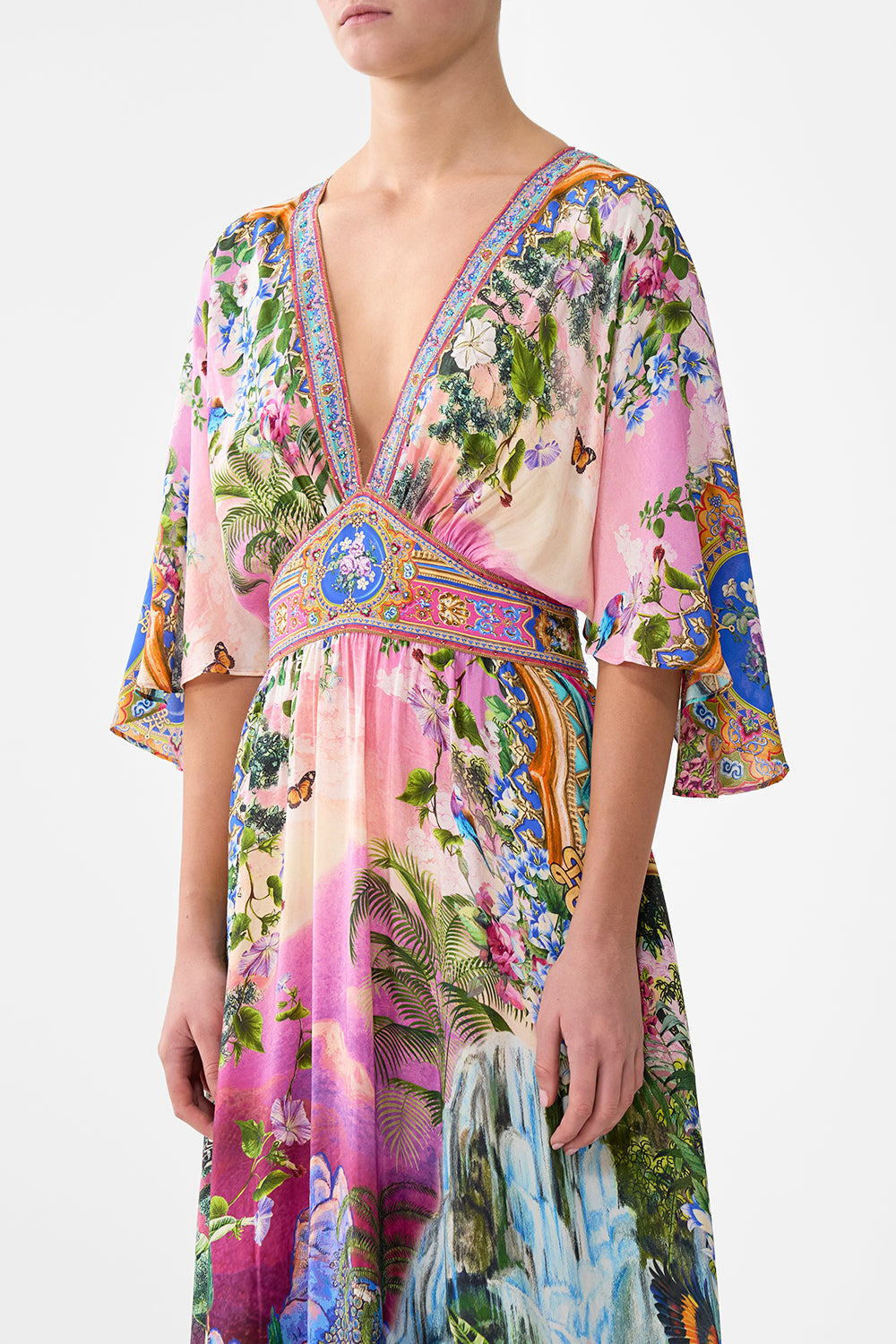 WAISTED DRESS WITH HEM RUFFLE TURKISH DELIGHT