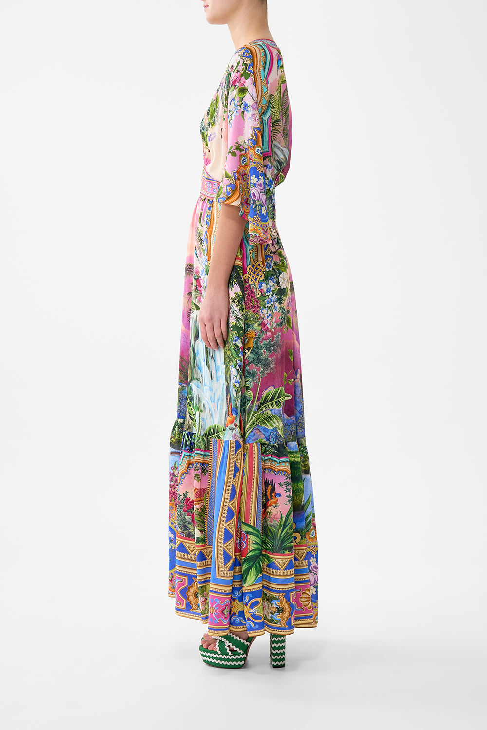 WAISTED DRESS WITH HEM RUFFLE TURKISH DELIGHT