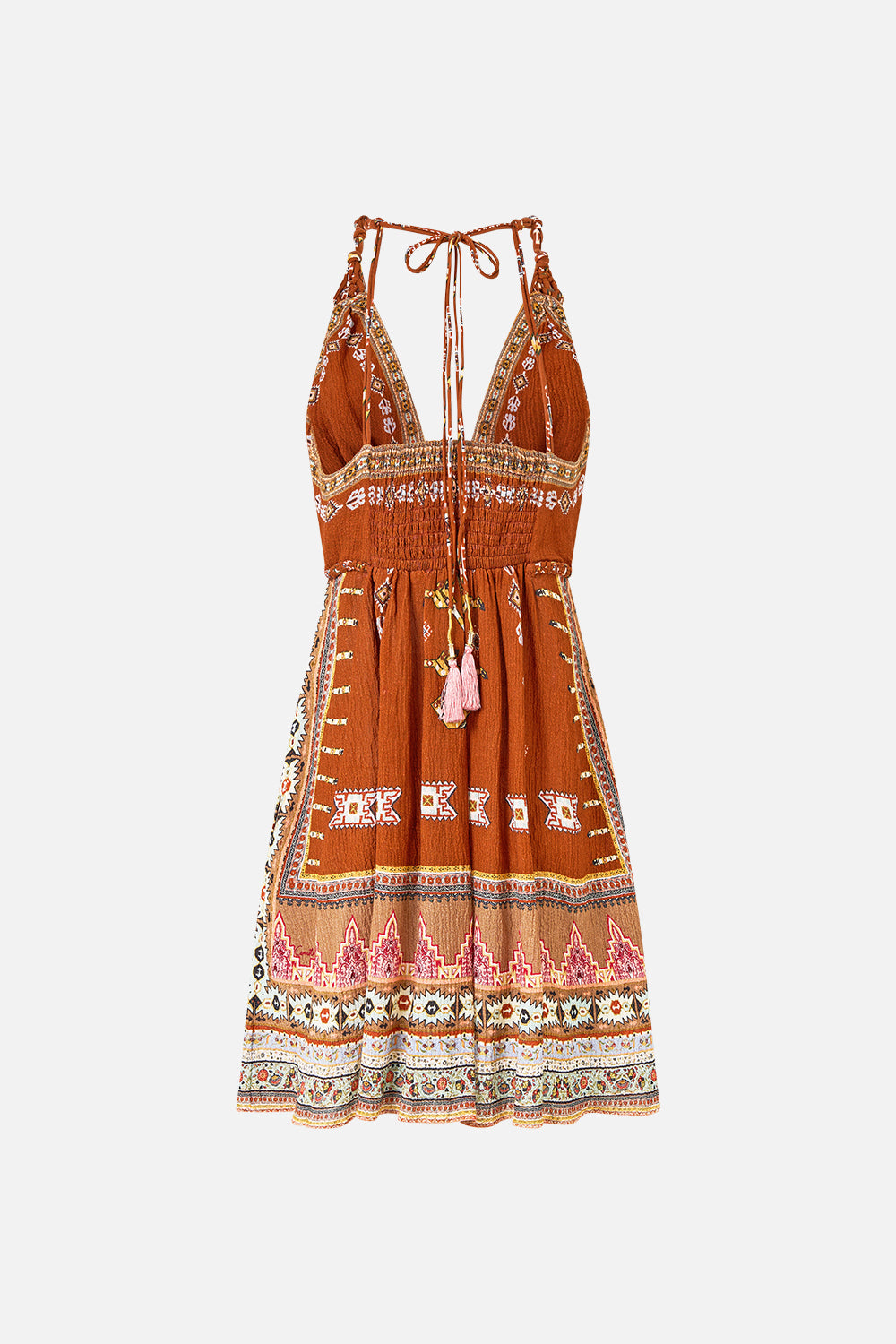 SHORT FLARED DRESS WITH MACRAME DETAIL FABRIC OF TIME