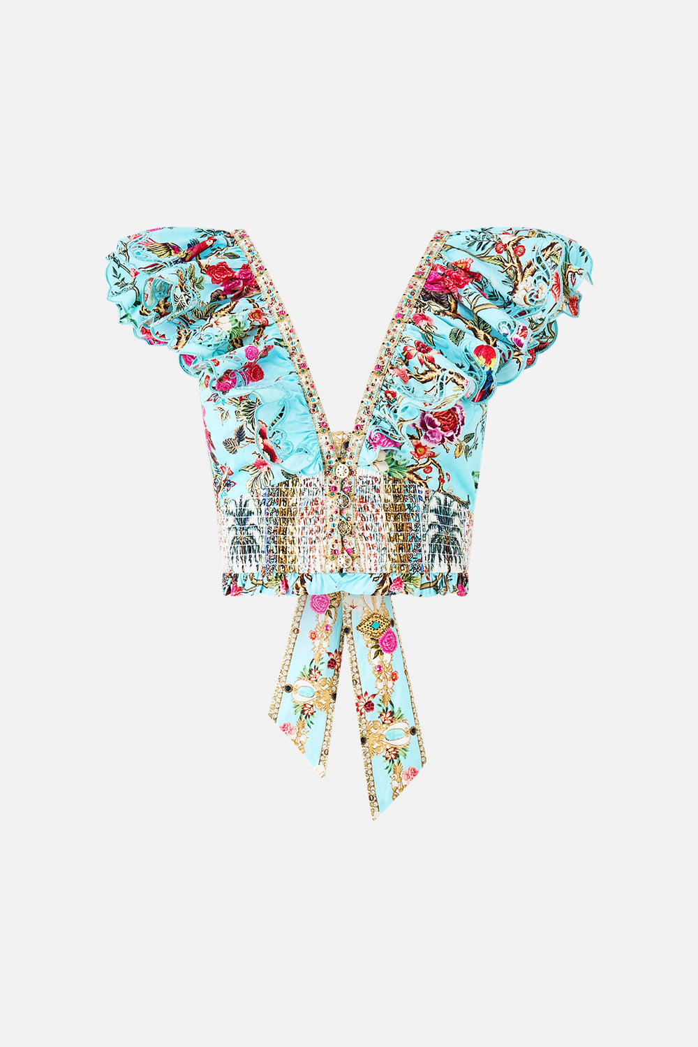 DEEP V-FRILL SHORT SLEEVE TOP SULTANS AND QUEENS