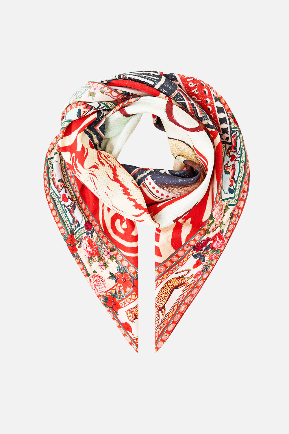 LARGE CRYSTALLED SILK SQUARE SCARF HIGH CLASS HOOKAH