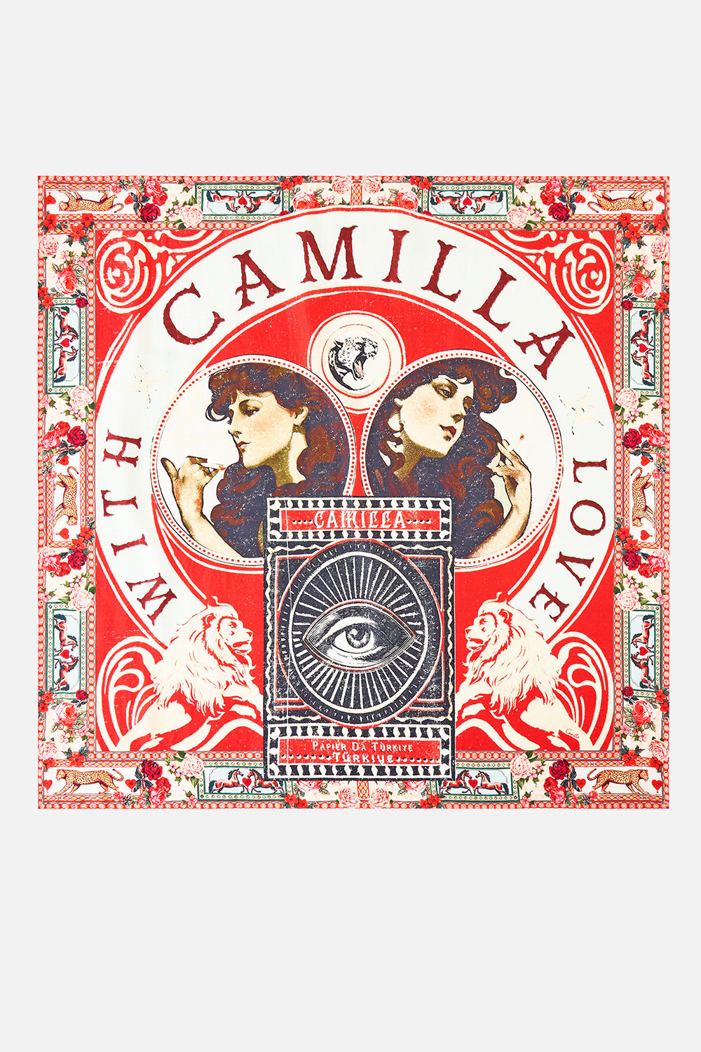 LARGE CRYSTALLED SILK SQUARE SCARF HIGH CLASS HOOKAH