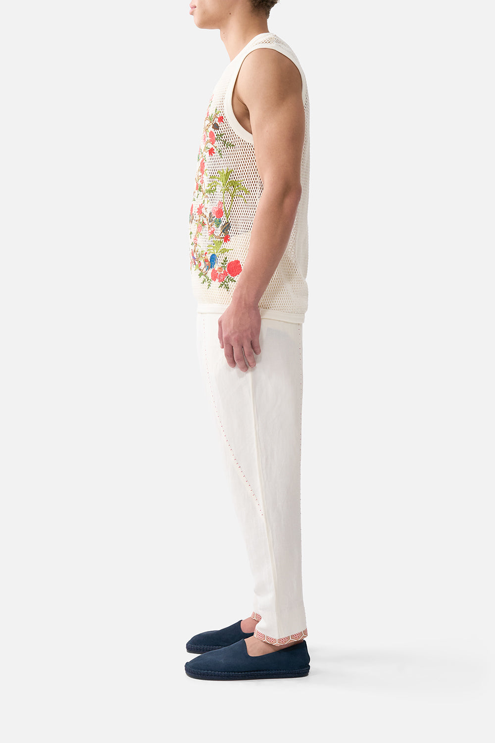 EMBROIDERED RELAXED FIT KNIT TANK SULTANS AND QUEENS
