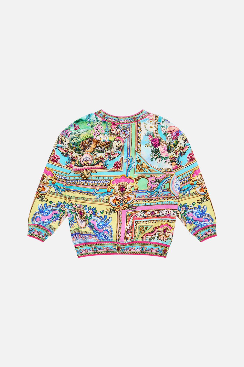 The CAMILLA Kids Relaxed Crew Neck Sweater 4-10 in our Spirit Of Santa Maria print.