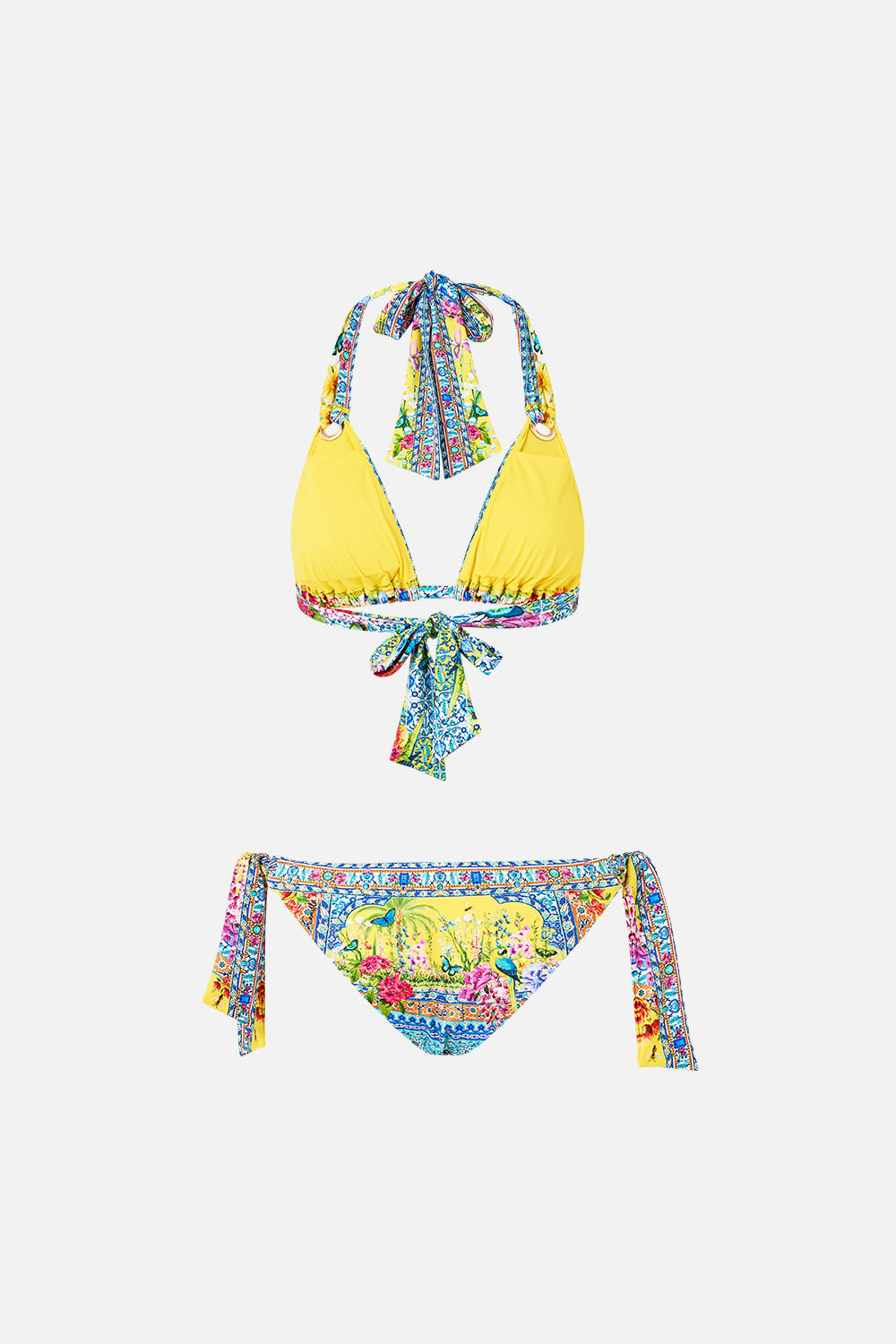 SOFT THICK TIE TRI BIKINI SET WITH EYELET TRIMS SULTANAHMET SUMMER