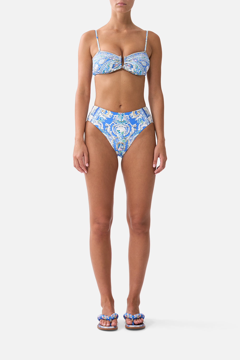 BANDEAU BIKINI TOP WITH U RING FRONT TRIM OTTOMAN OPULENCE