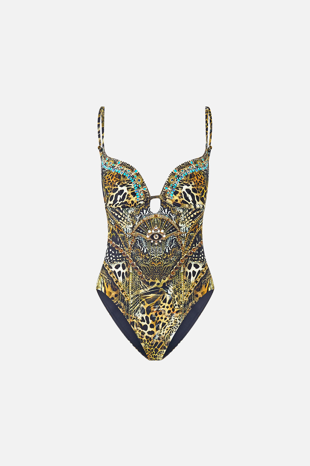 CONTINUOUS UNDERWIRE ONE PIECE WITH KEYHOLE FELINE FOLKLORE