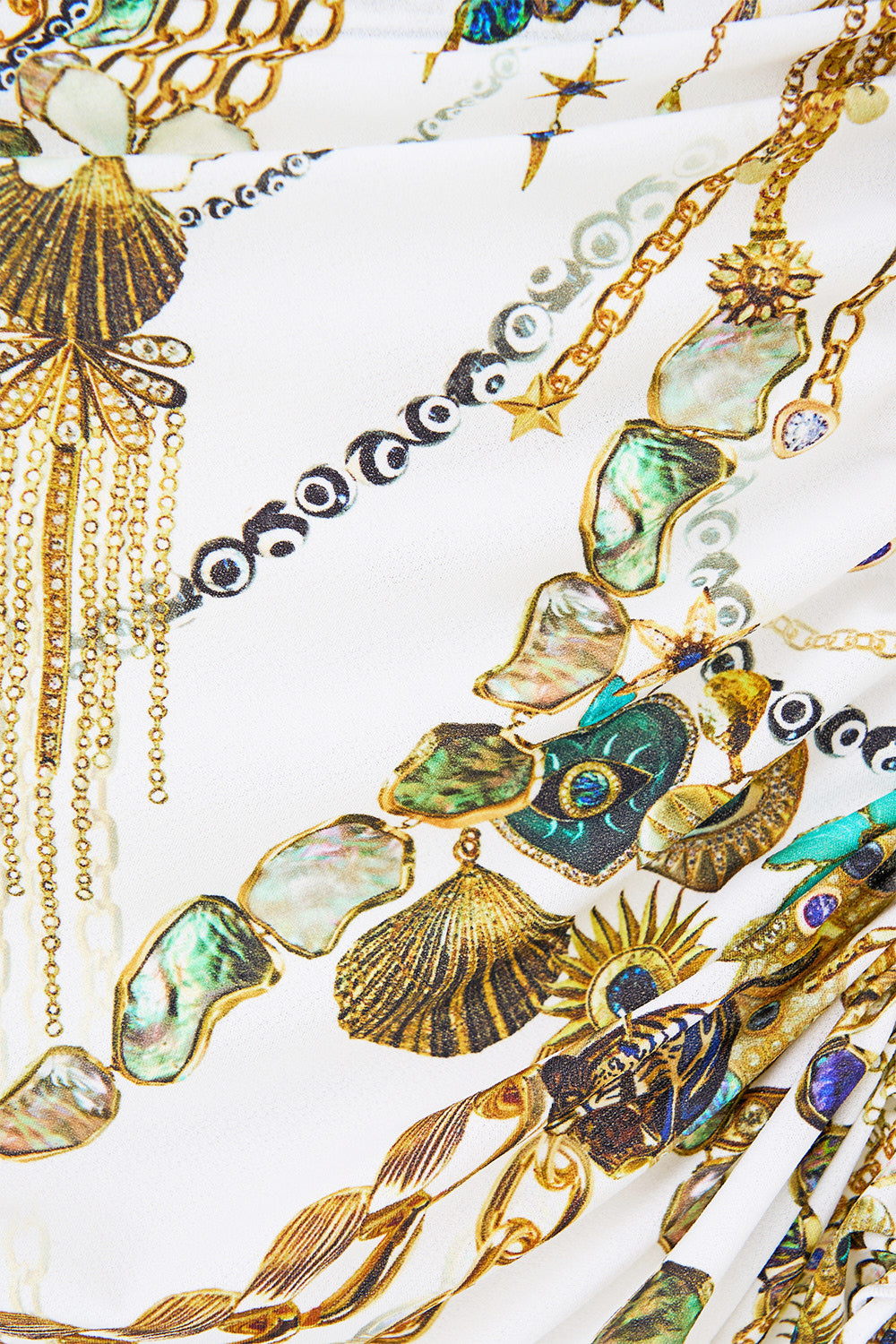 RUCHED SHORT SARONG WITH RING FRONT TRIM CHAIN GANG