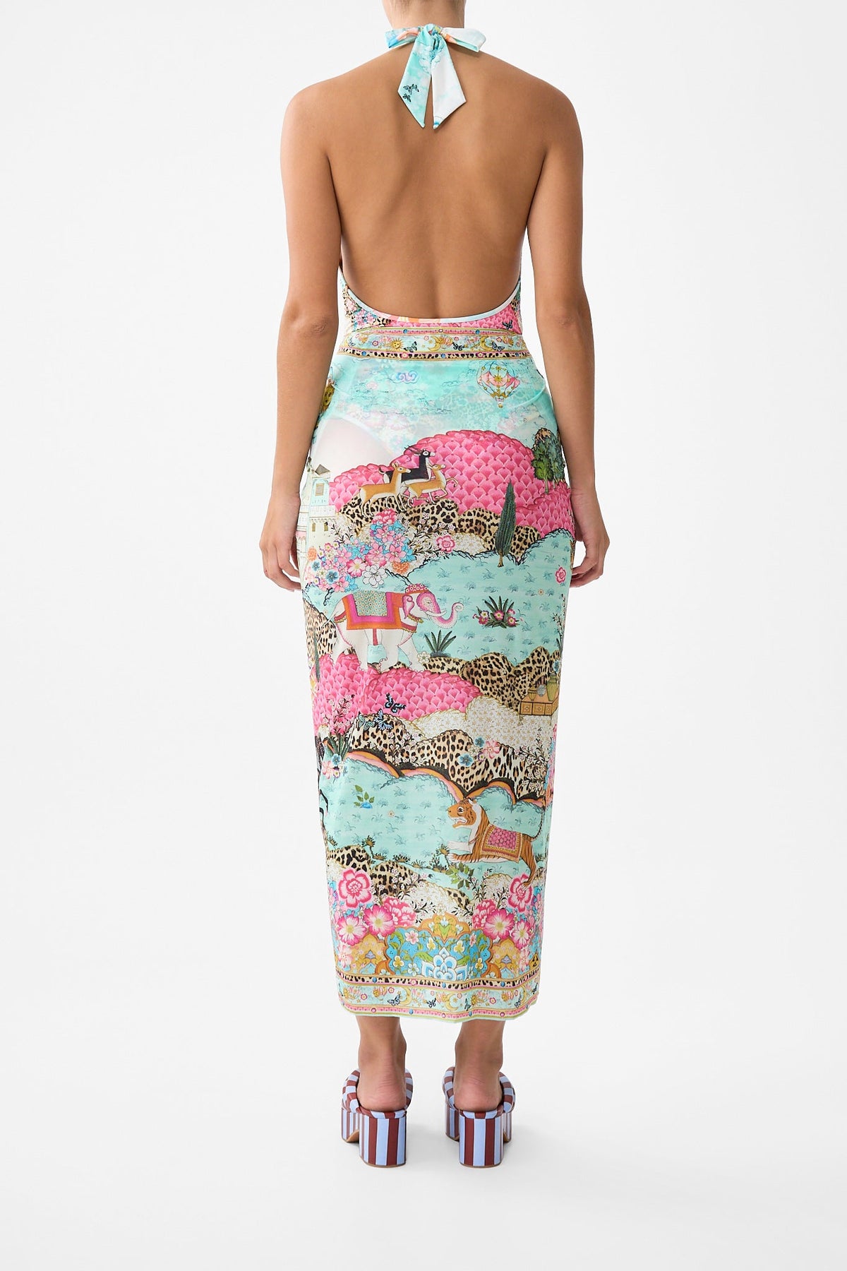 LAYERED MAXI SARONG WITH TIE FRONT MINIATURE MOMENTS