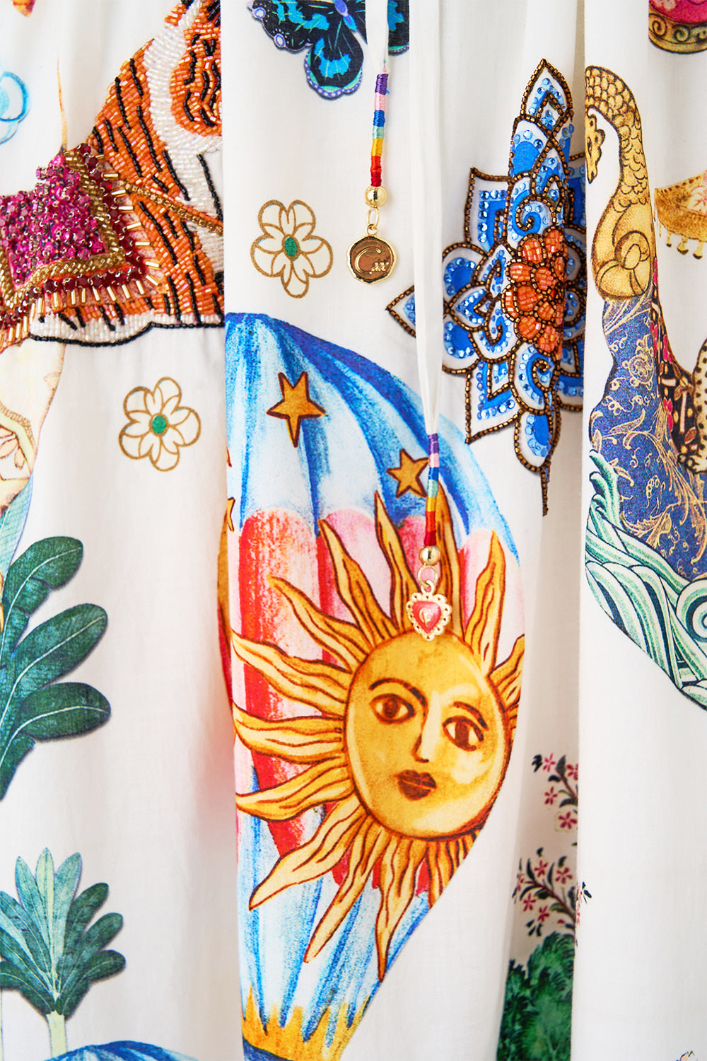 V-NECK EMBROIDERED MIDI DRESS KAPADOKYA KITSCH