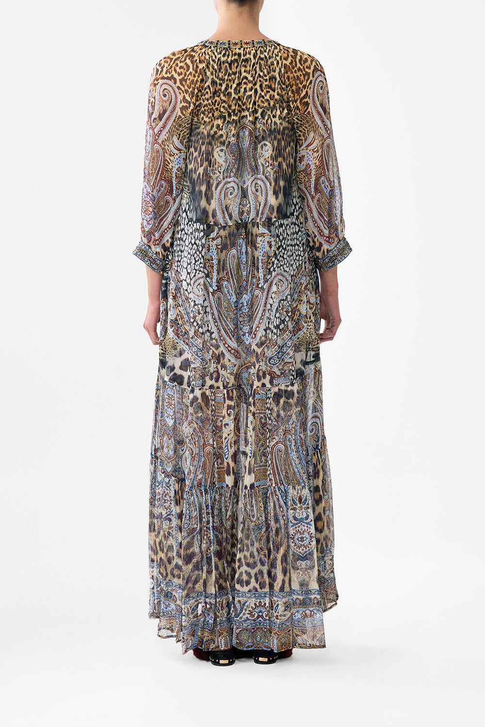 LONG GATHERED PANEL DRESS ISTANBUL ANIMALIA