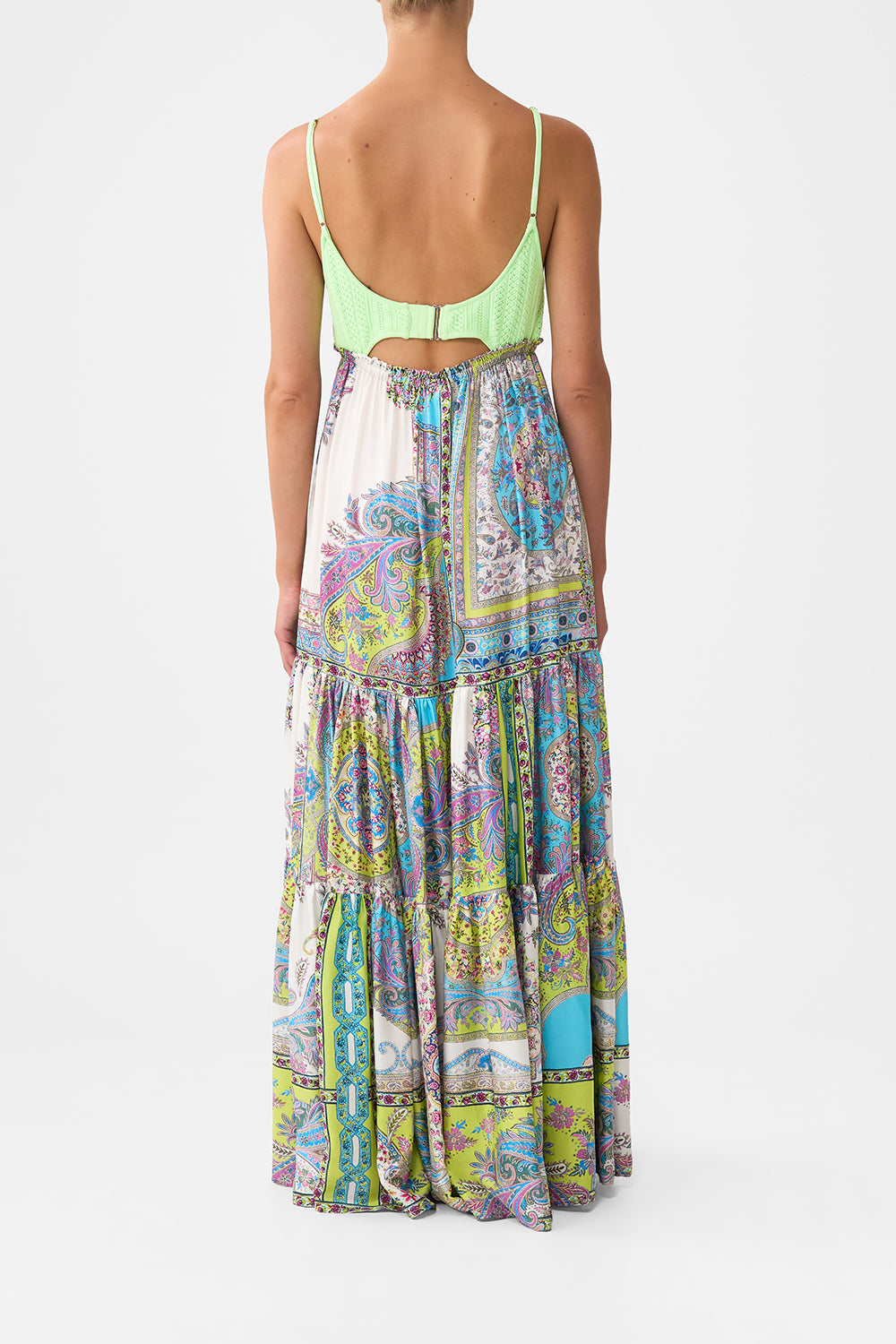 LONG DRESS WITH KNIT FRONT BODICE MAGIC CARPET RIDE