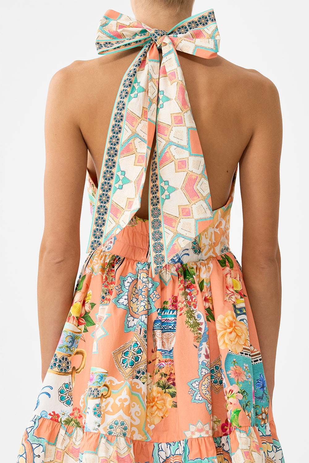 RUFFLE HEM HALTER SHORT DRESS MEET ME IN MALLORCA