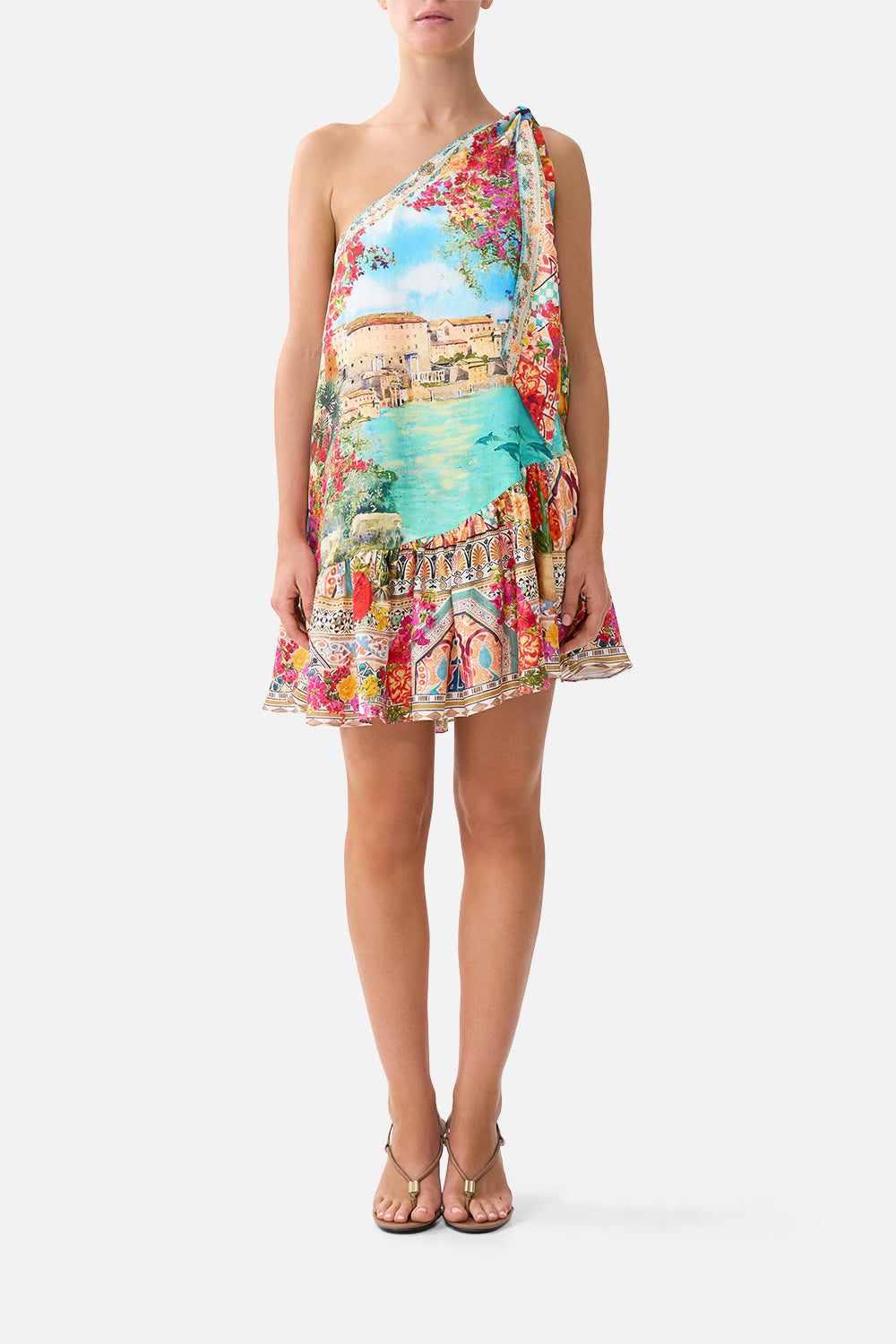 TIE ONE SHOULDER SHORT DRESS MEET ME IN MALLORCA