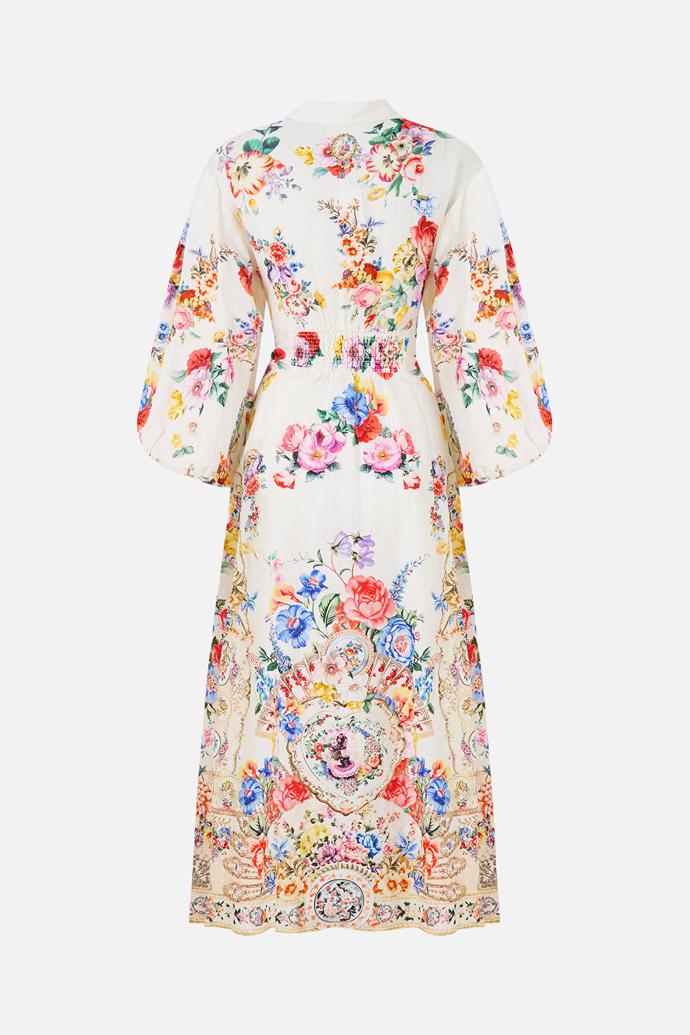 WAIST TIE SHIRT DRESS WITH BUBBLE SLEEVE I LEFT MY HEART IN GRANADA