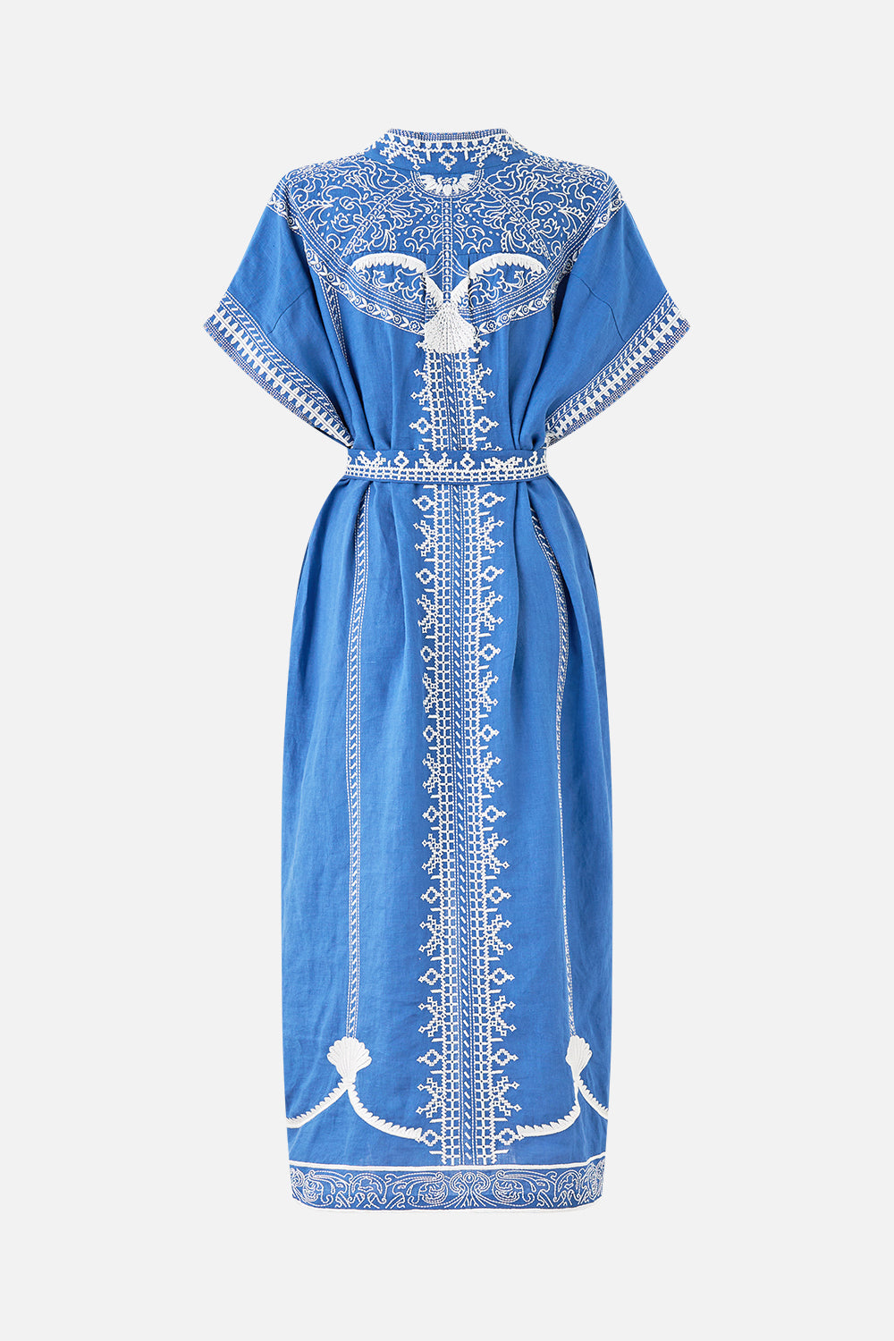 SHORT SLEEVE KAFTAN WITH TIE WAIST DE NADA GRANADA