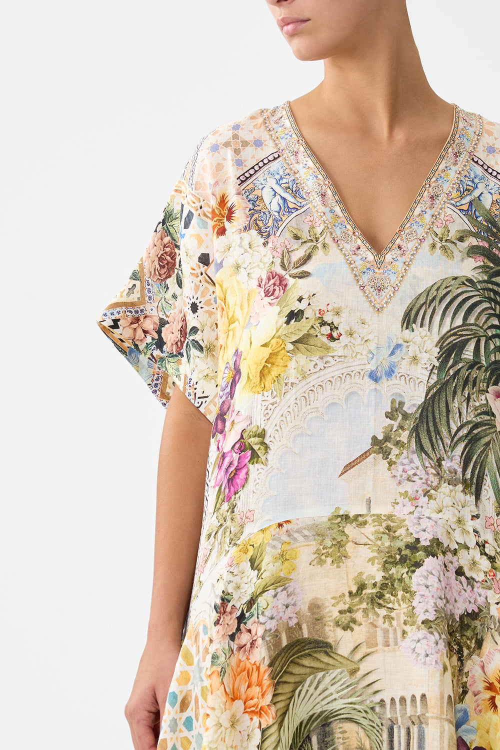 V NECK KAFTAN WITH DROP WAIST THE ARCHITECTS OF ALCÁZAR