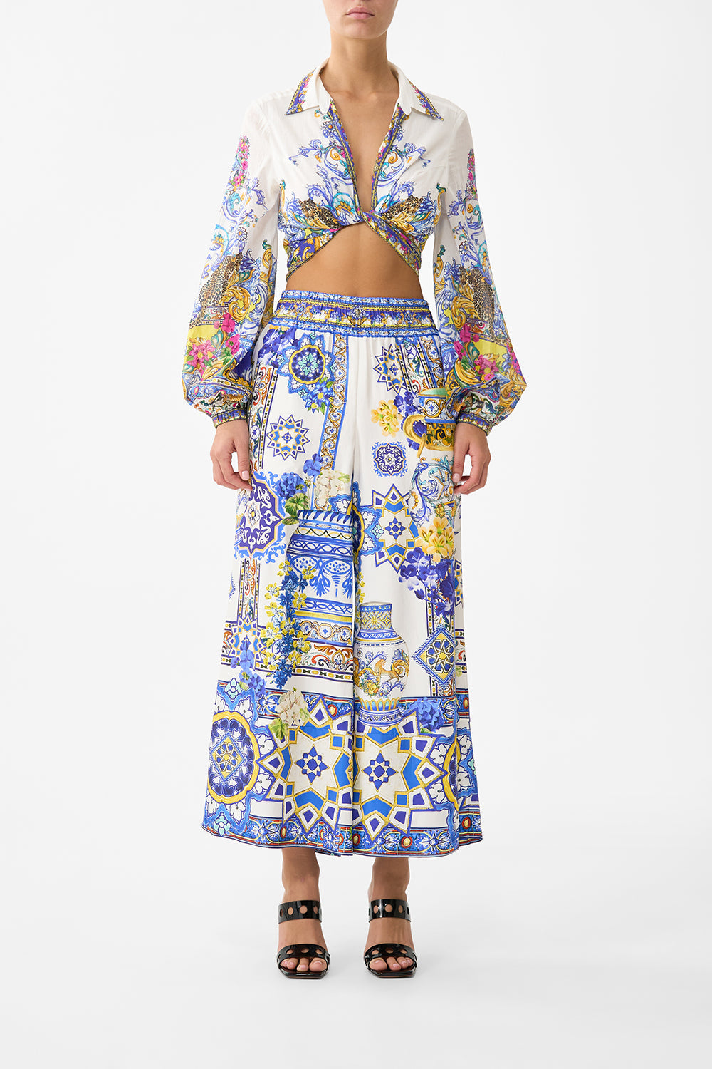 CROPPED WIDE LEG PANEL PANT ESPAÑA NIRVANA