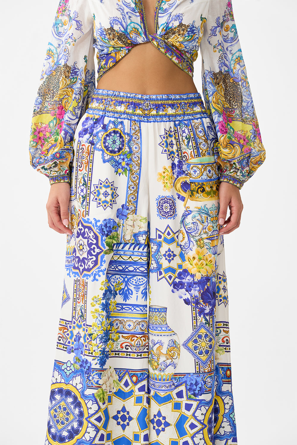 CROPPED WIDE LEG PANEL PANT ESPAÑA NIRVANA